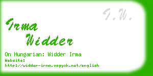 irma widder business card